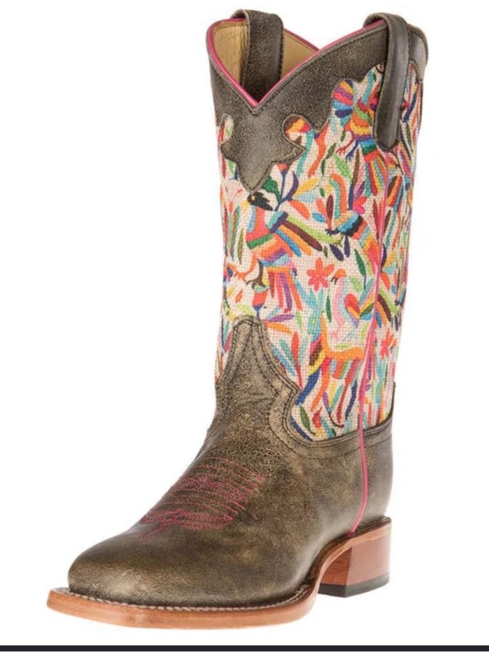 Macie Bean rainbow animal print kids leather riding boots